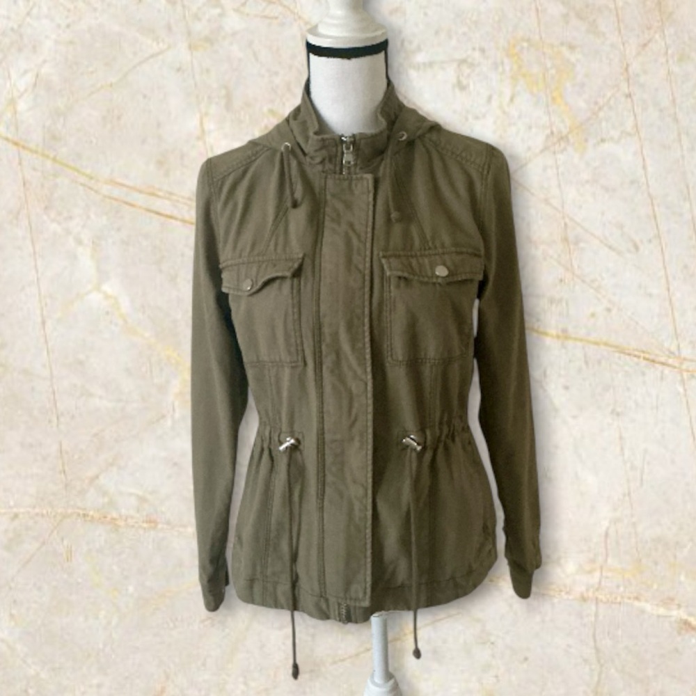 EUC! DIVIDED H&M OLIVE UTILITY JACKET